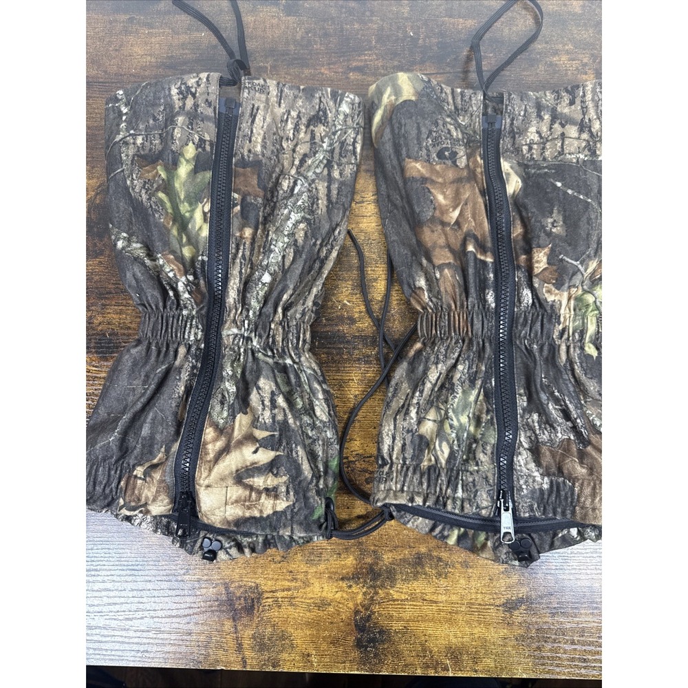 Cabelas GORE-TEX Hunting Gaiters Mens 15 Mossy Oak Break-Up Camo Z-Liner EUC